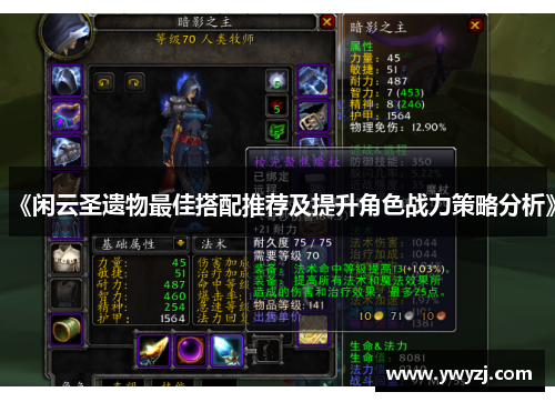 《闲云圣遗物最佳搭配推荐及提升角色战力策略分析》