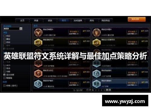 英雄联盟符文系统详解与最佳加点策略分析